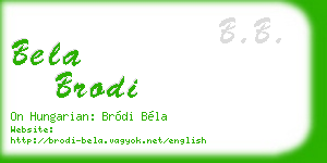 bela brodi business card